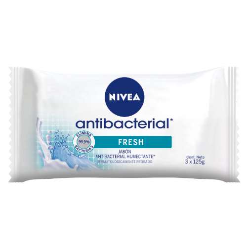 Imagen del producto: NIVEA JABON ANTIBACTERIAL 3X125 GRS (280465)