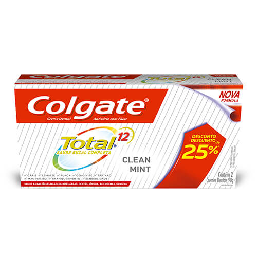 Imagen del producto: COLGATE CREMA TOTAL CLEAN MINT 90G X2 (311036)
