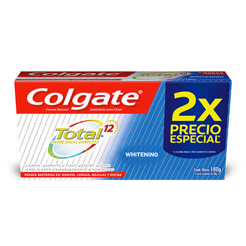 Imagen del producto: COLGATE CREMA TOTAL 12 WHITENING X2 90G (326374)