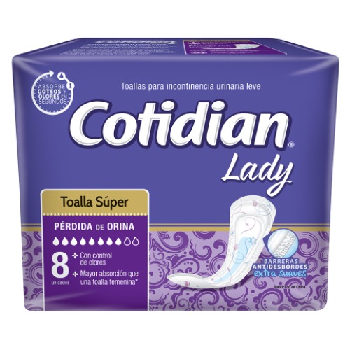 Imagen del producto: COTIDIAN TOALLAS LADY SUPER  8 UNID (88858)