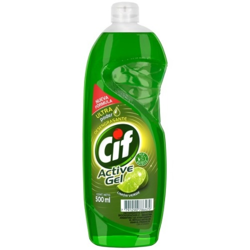 Imagen del producto: CIF ACTIVE GEL LIMON VERDE 500 ML (88905)