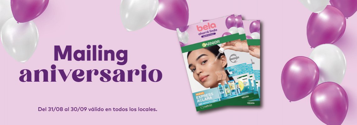 ¡Mailing aniversario!: Promociones válidas del 31/08 al 30/09